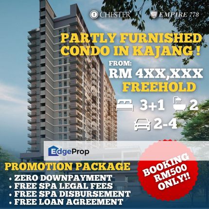 Freehold partly furnished Condo  @Sg Long Kajang, Selangor, Bandar Sungai Long