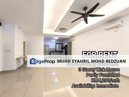 3 Storey superlink Cassia Garden Residence for rent, Selangor, Cyberjaya