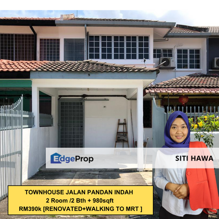 RENOVATED + WALKING TO LRT Townhouse Upper Unit @ Jalan Pandan Indah Selangor, Selangor, Pandan Indah