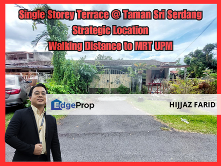 Facing Open, Walking Distance to MRT Single Storey Terrace at Taman Sri Serdang, Selangor, Seri Kembangan