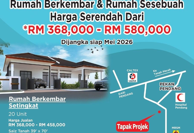 TAMAN DAHLIA PENDANG : Perumahan Baru Rumah Semi D Setingkat