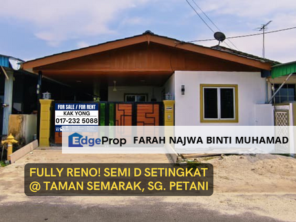 FULLY RENO🔥 Semi D Setingkat Taman Semarak, Sungai Petani, Kedah, Kedah, Sungai Petani
