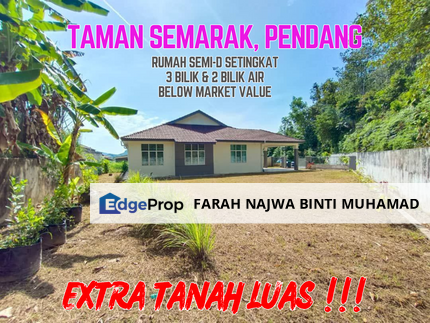 TANAH LUAS❗Taman Semarak, Pendang, Rumah Semi-D Setingkat [ENDLOT], Kedah, Pendang