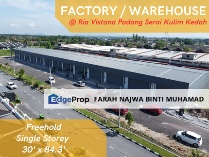 FREEHOLD💥 Single Storey Factory / Warehouse @ Ria Vistana Padang Serai, Kulim, Kedah, Padang Serai