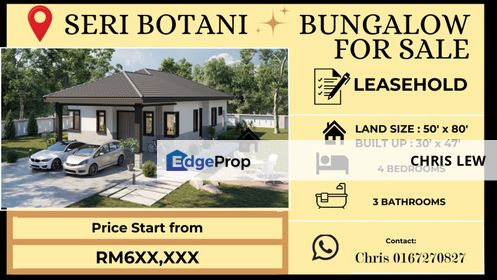 𝑺𝒆𝒓𝒊 𝑩𝒐𝒕𝒂𝒏𝒊 Bungalow House For Sale , Perak, Ipoh