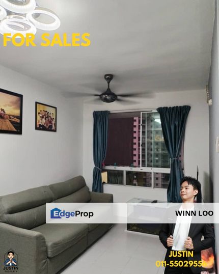 🏠Condo FOR SALE 📍Centrio Avenue,Gelugor ✅700sqft ✅3bedroom /2bathroom  ✅1 carpark at level 4 ✅Renovated & Furnished  💰Selling Price :RM368k , Penang, Gelugor