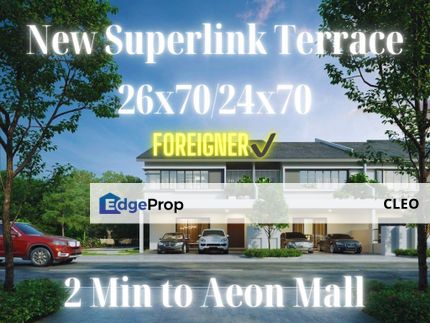 Superlink Double Storey 2 Min to Aeon, Johor, Johor Bahru