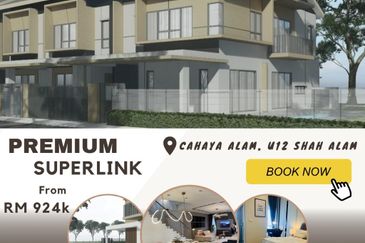 Solar Panel and Swimming Pool* for Double-Storey Super link Home  at Shah Alam. Corner Lot Available!!