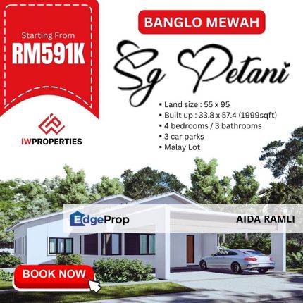 1-Storey  Garden Bungalow, Price from RM591k- Show Unit Ready for Viewing! Phase 3 now open for Sales, Kedah, Sungai Petani