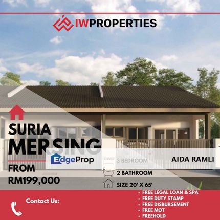 Single Storey Terrace House Mersing Johor, Johor, Mersing