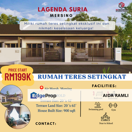 Single Storey  Lagenda Suria Mersing Johor, Johor, Mersing