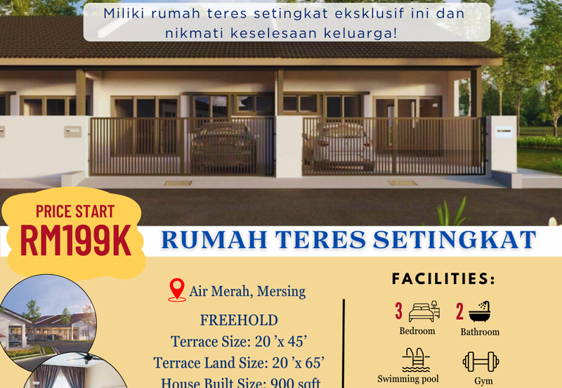 Single Storey  Lagenda Suria Mersing Johor