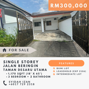 SINGLE STOREY TERRACE TAMAN DESARU UTAMA for Sale @RM300,000 By Syidah ...
