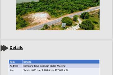 TANAH 2.7 EKAR TEPI PANTAI MERSING FOR SALE