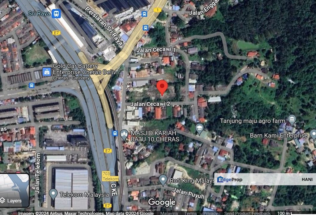 1.6 Ekar Tanah Komersial Freehold di Batu 9¼ Cheras — Hanya 400m ke MRT Sri Raya, Selangor, Cheras