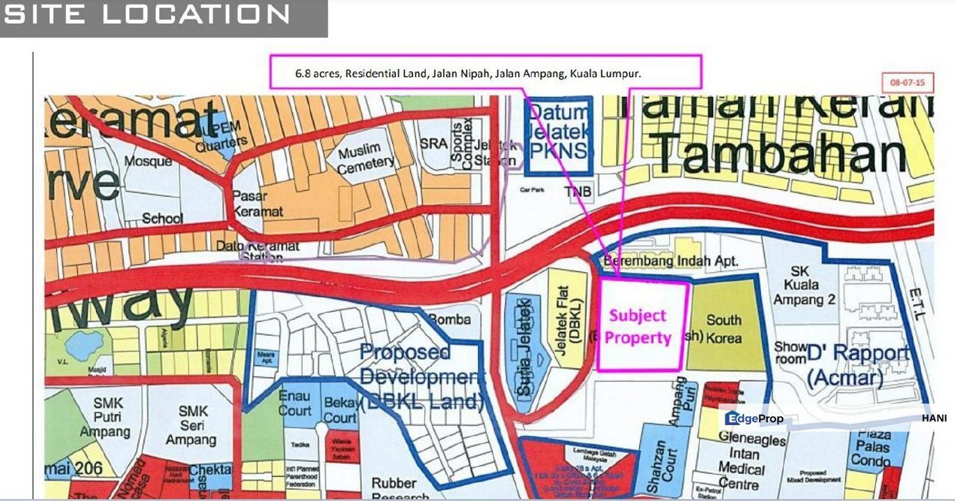 Residential Land 6.8 Acres @ Jalan Nipah, Ampang KL | RM 296M | Plot Ratio 1:4, Kuala Lumpur, Ampang