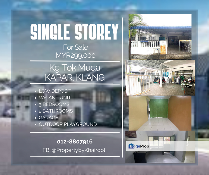 Single Storey Kg Tok Muda,Kapar (Jalan Masjid 11/KU14) for Sale RM299