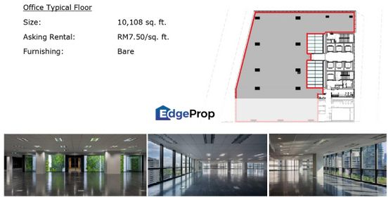 Menara Hap Seng 3 KLCC 10,100sqft Bare Unit High Floor To Let Jalan P.Ramlee, Kuala Lumpur, KL City