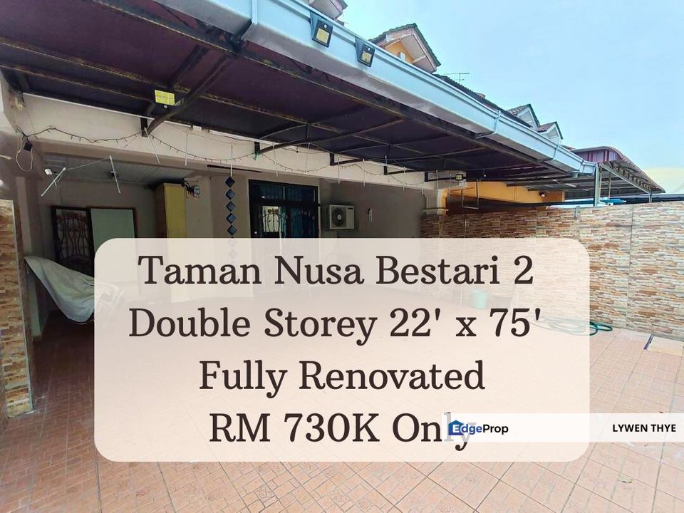 Taman Nusa Bestari 2, Skudai, Johor | Double Storey 4R3B Fully Furnished & Renovated Unblock View Terrace House, Johor, Skudai