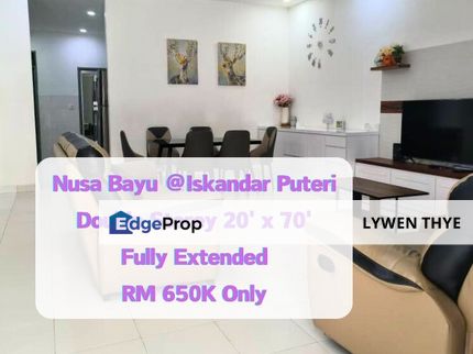 Taman Nusa Bayu, Iskandar Puteri (Nusajaya), Johor | Double Storey 4R3B Fully Extended Unit, Johor, Nusajaya