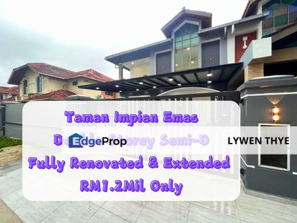 Taman Impian Emas, Skudai, Johor | Double Storey Semi-D 4R4B Fully Extended & Renovated with G&G Unit , Johor, Skudai