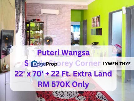 Taman Puteri Wangsa, Ulu Tiram, Johor | Single Storey 3R2B Corner Lot With Extra Land Fully Extended Unit , Johor, Ulu Tiram