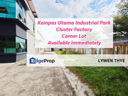 Kempas Utama Industrial Park, Johor Bahru, Johor | 1.5 Storey Corner Cluster Factory With Office & Extra Land Immediately Available Move In For Rent, Johor, Johor Bahru