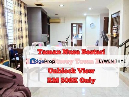 Nusa Villa Townhouse, Iskandar Puteri (Nusajaya), Johor | Double Storey 3R3B Unblock View Nice Maintainance Condition, Johor, Nusajaya