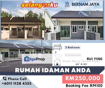 Affordable Landed Terrace Rumah Selangorku Bernam Jaya, Selangor, Sabak Bernam