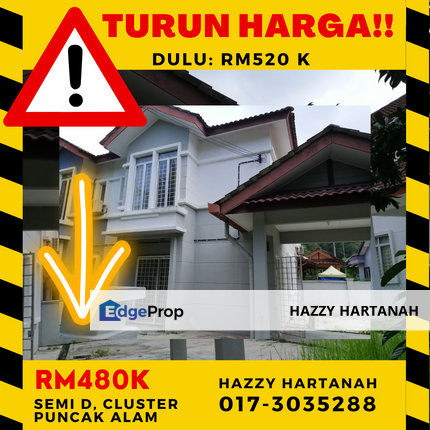 ❗❗ Murah Cluster Semi D with extra land, Puncak Alam, NON BUMI lot ❗❗, Selangor, Bandar Puncak Alam