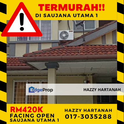 TERMURAH di Saujana Utama 1, FACING OPEN Teres 2 tingkat. Bumi lot, Selangor, Sungai Buloh