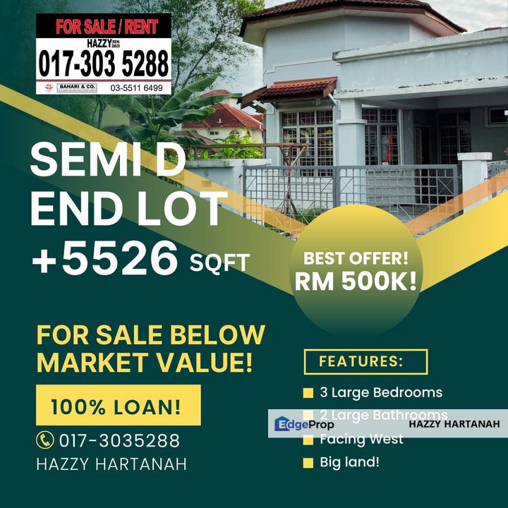 Semi D, Setingkat. End lot. Tanah Luas! 5526 sqft Puncak Alam. Dekat Masjid. untuk dijual!. Direct to owner!. Bumi / non bumi boleh beli!, Selangor, Bandar Puncak Alam