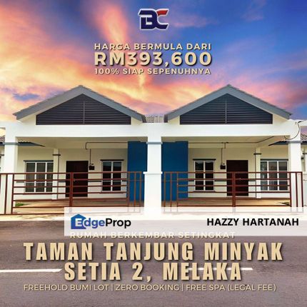 Semi D setingkat. Rumah baru siap CCC. Taman Tanjung Minyak, Setia 2, Melaka, Melaka, Melaka Tengah