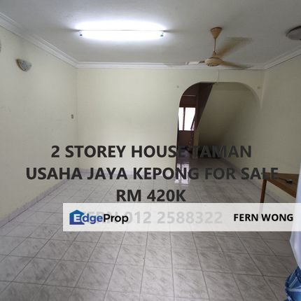 2 Storey House Taman Usaha Jaya Kepong For Sale , Selangor, Kepong