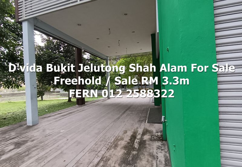 Freehold Ground Floor Corner Shop D'vida Bukit Jelutong Shah Alam For Sale 