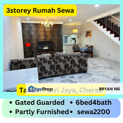 Big Hse Partly Furnished 6 rooms, Selangor, Batu 9th Cheras