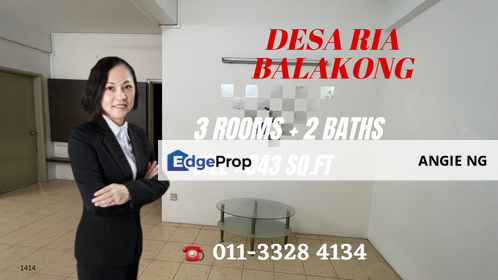 Apartment Desa Ria Balakong Selangor For Sale, Selangor, Balakong