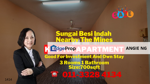 Ketitir Apartment Taman Sungai Besi Indah Seri Kembangan Selangor For Sale, Selangor, Seri Kembangan