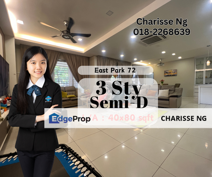 Eastpark 72, Cheras South, Selangor End Lot Semi-D House, Selangor, Cheras South