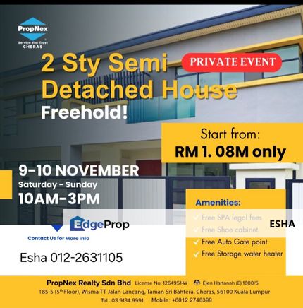 Freehold  NEW Completed Project!! 2-Storey Semi-D @Langat Jaya Cheras , Selangor, Batu 9th Cheras