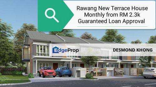 New Terrace House in Rawang + Completion in Dec 2025 + Guaranteed Loan Approval + Monthly Instalment From RM 2.3k, Selangor, Rawang