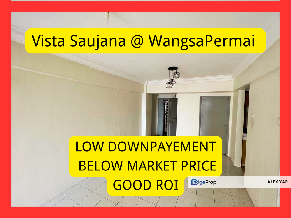 Below Market Vista Saujana Apartment For Sale | 100% Full Loan | Low Downpaymet | Near LRT Wawasan | GOOD ROI | 3 ROOMS 2 BATHROOMS , Kuala Lumpur, Kepong