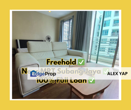 Casa Tiara Condo/ Subang Jaya/ 100% Full Loan/ Near MRT Subang Jaya/ Freehold/ Studio Unit/ Block C, Selangor, Subang Jaya