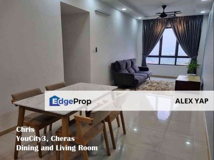 You city 3/ Cheras Batu 9/ Fully Furnished/ Block A/ High Floor/ 2 carpark/ Vacant, Selangor, Cheras