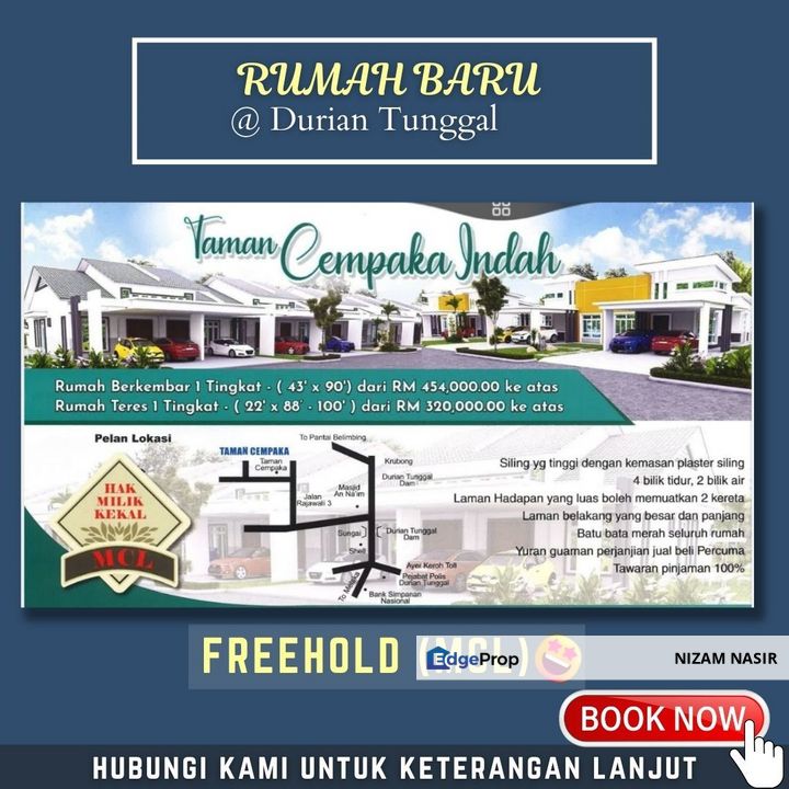 RUMAH BARU | Taman Cempaka Indah, Durian Tunggal for Sale @RM338,000 By ...