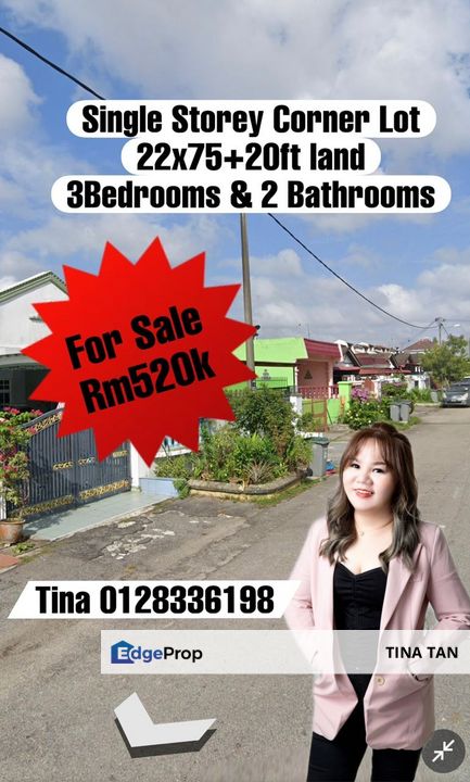 SINGLE STOREY CORNER LOT FOR SALE @ TAMAN RINTING, MEGAH RIA, PERMAS ...