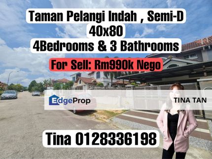 Taman Pelangi Indah , 2Storey Semi-D , Johor, Ulu Tiram