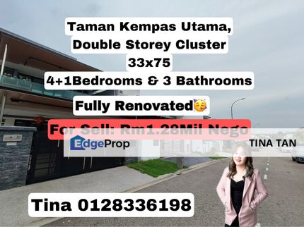 Kempas Utama , Renovated Rm300k Cluster House , Johor, Johor Bahru