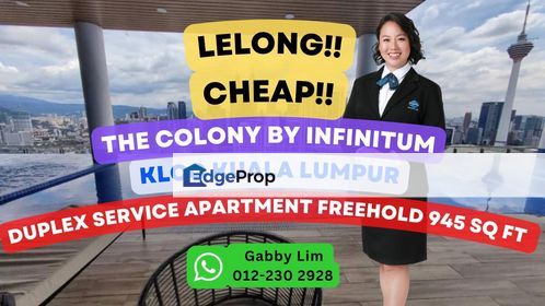 Lelong Super Cheap Duplex Service Residence @The Colony by Infinitum, Kuala Lumpur, KL City