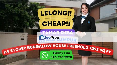 Lelong Super Cheap 2.5 Storey Bungalow House @ Taman Desa Kuala Lumpur, Kuala Lumpur, Taman Desa 